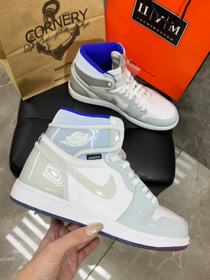 Кроссовки Jordan 1 Retro High Zoom White Racer Blue — изображение 2