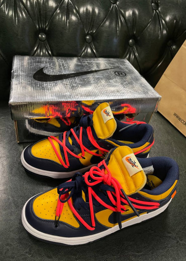 Кеды Nike Dunk Low Off-White – University Gold