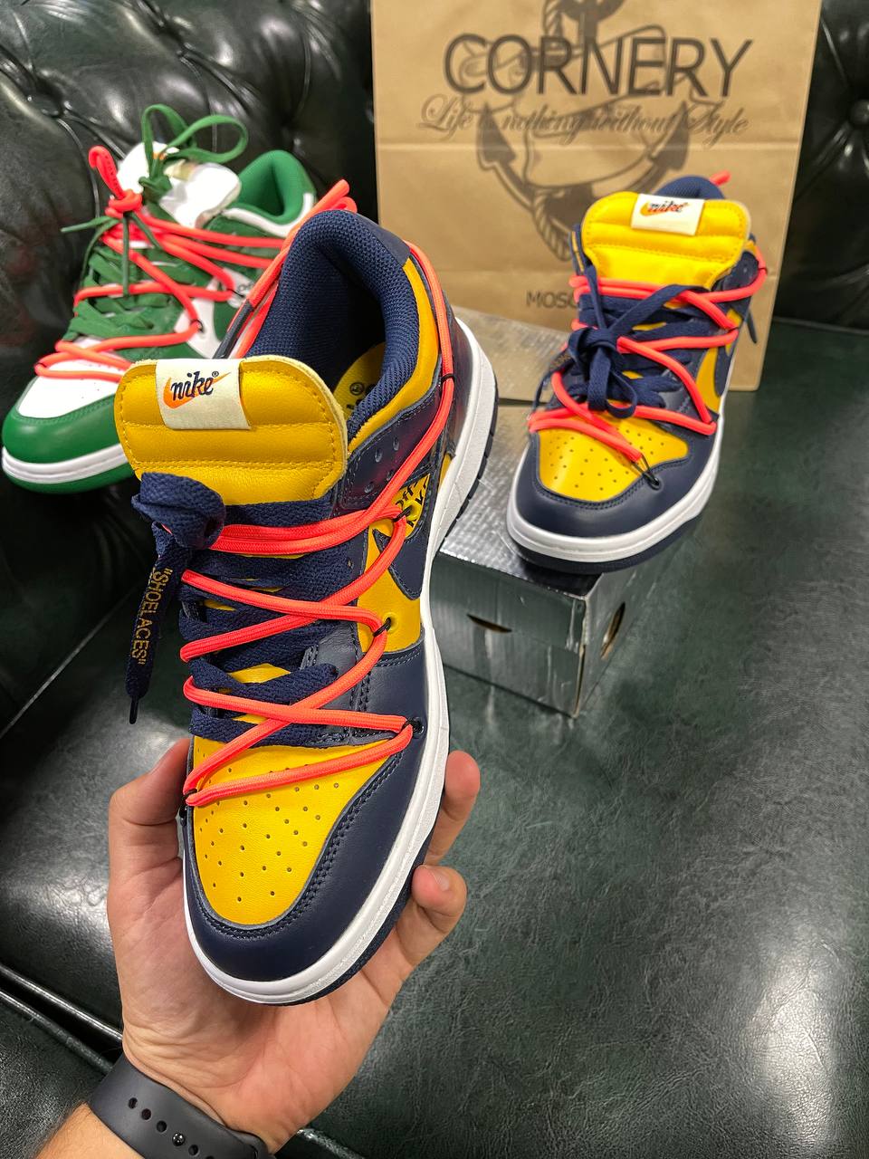Кеды Nike Dunk Low Off-White – University Gold — фото 3