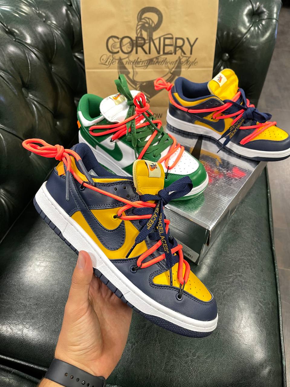 Кеды Nike Dunk Low Off-White – University Gold — фото 5