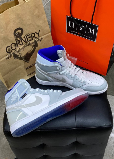 Кроссовки Jordan 1 Retro High Zoom White Racer Blue