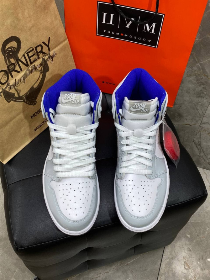 Кроссовки Jordan 1 Retro High Zoom White Racer Blue — изображение 7