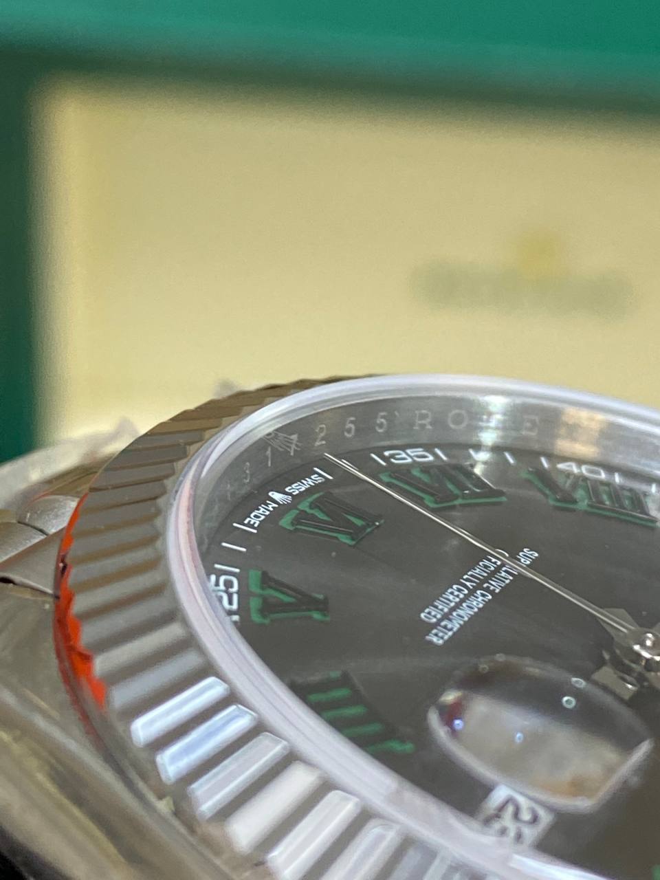 Часы Rolex DateJust Green Silver — фото 3