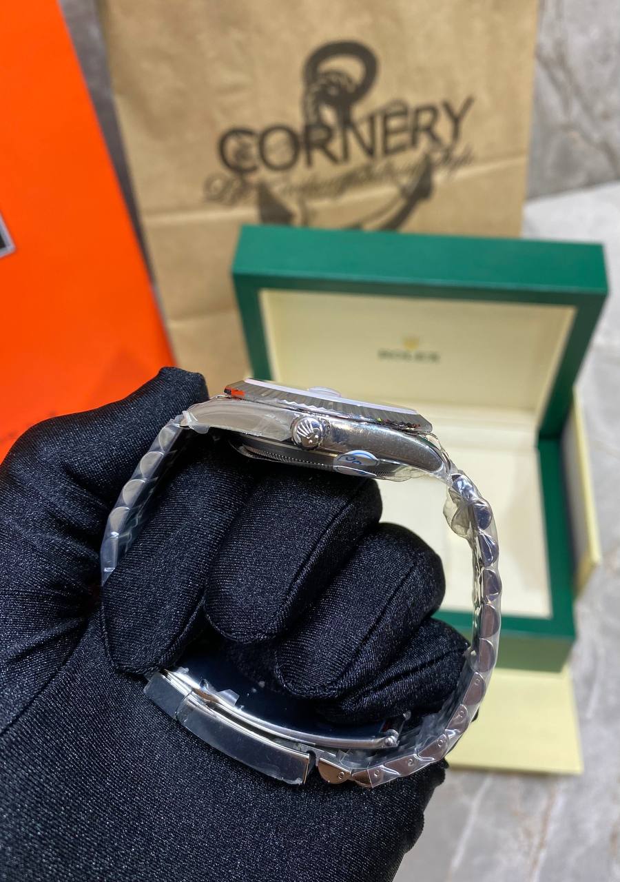 Часы Rolex DateJust Green Silver — фото 6