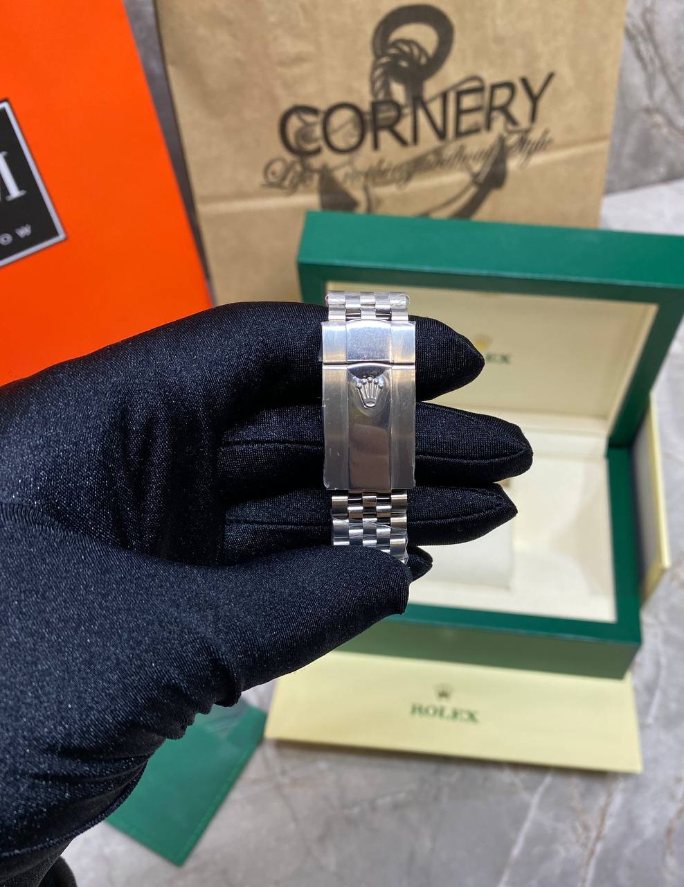 Часы Rolex DateJust Green Silver — фото 5