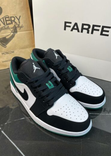 Кеды Air Jordan 1 Low White/Black Mystic Green
