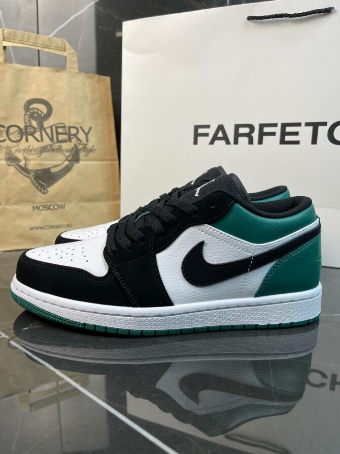 Кеды Air Jordan 1 Low White/Black Mystic Green — изображение 2