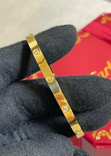 Браслет Cartier Love (тонкий, камни)