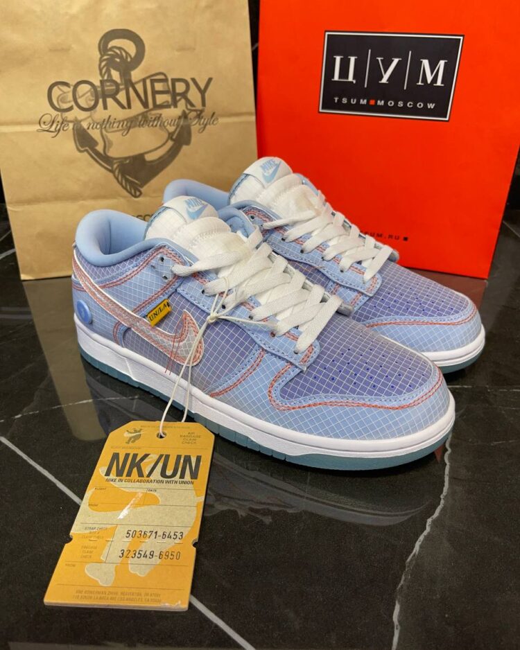 Кеды Nike Dunk Low Union Passport Pack Argon — фото 1