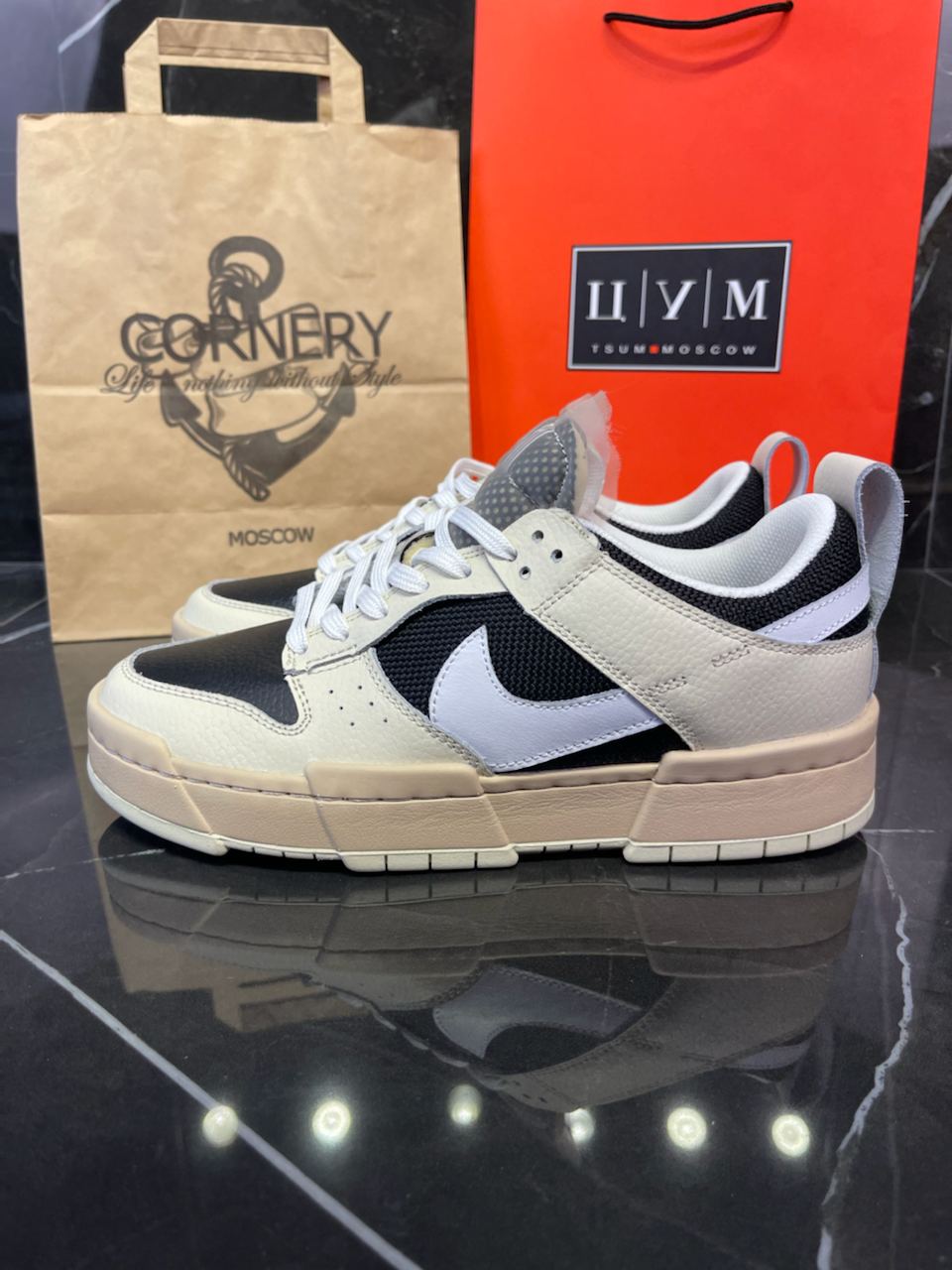 Кеды Nike Wmns Dunk Low Disrupt Ivory Black — фото 4