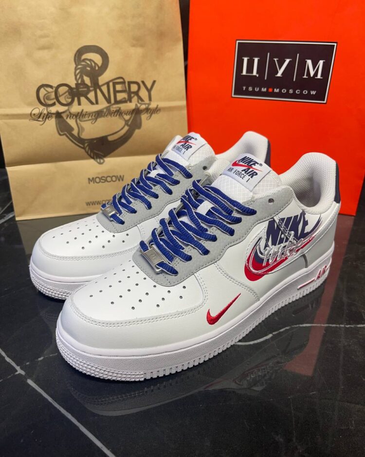 Кроссовки Nike Air Force 1 White Script Swoosh — фото 1