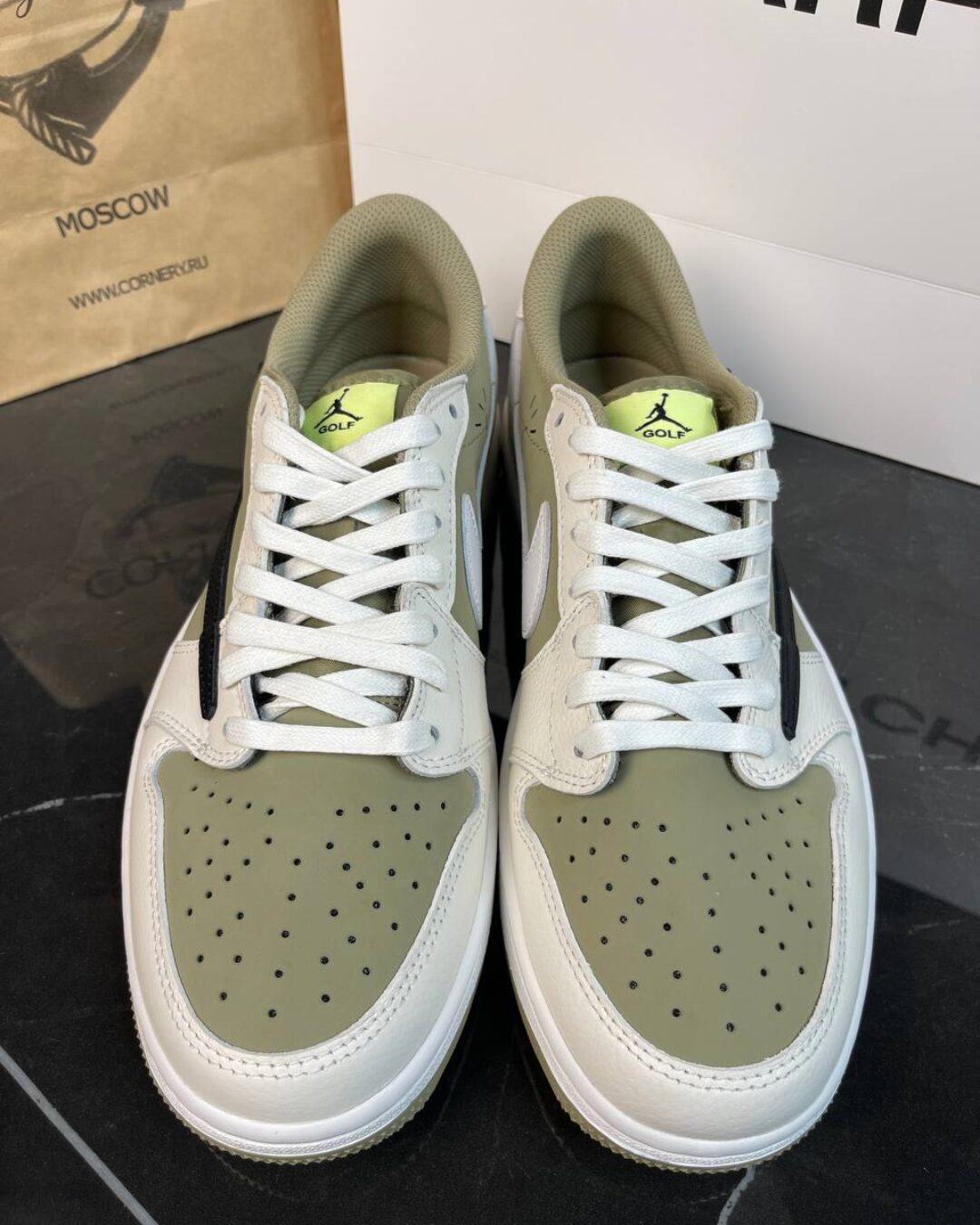 Кеды Travis Scott x Air Jordan 1 Low Golf Neutral Olive S — изображение 2