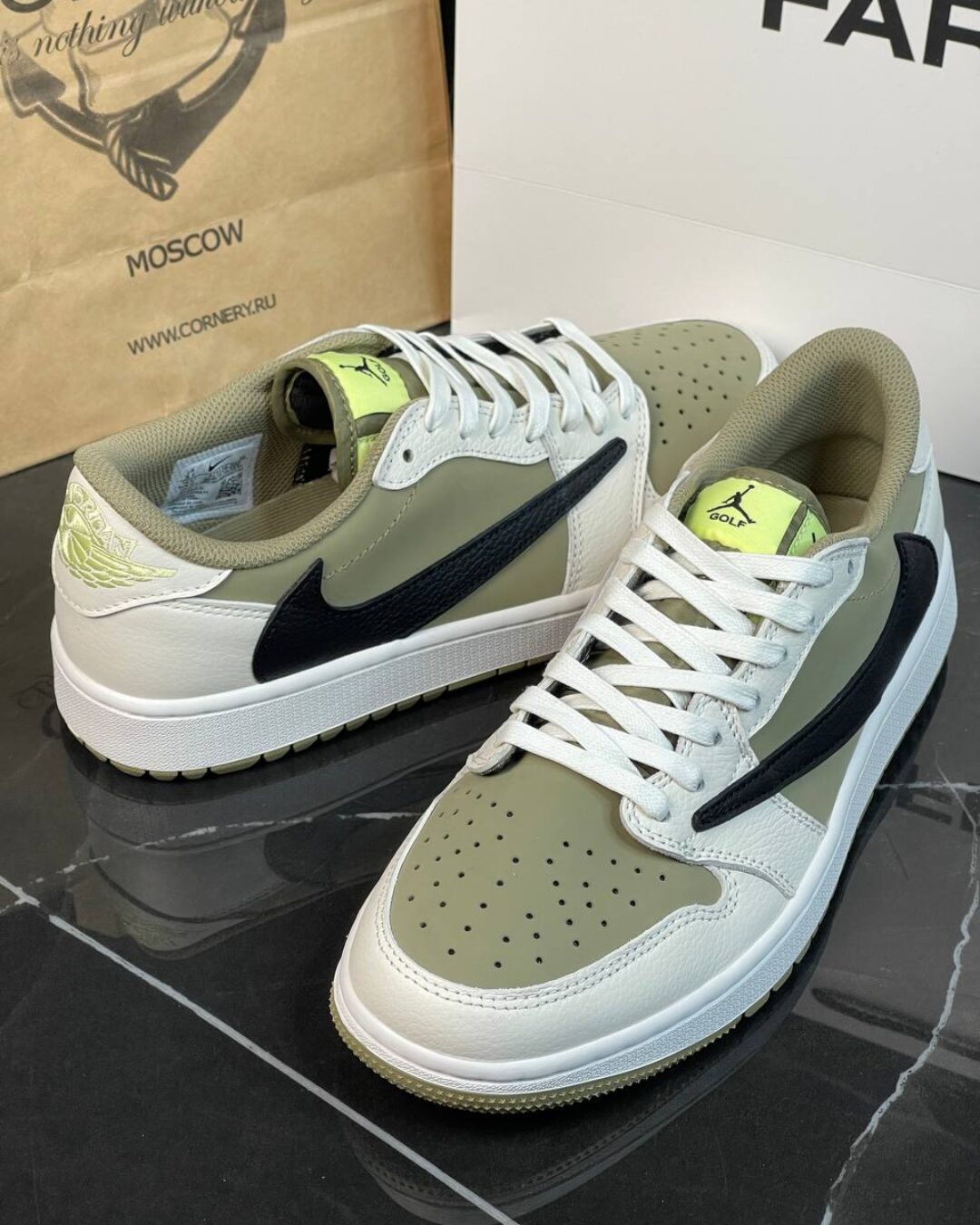 Кеды Travis Scott x Air Jordan 1 Low Golf Neutral Olive S — изображение 4