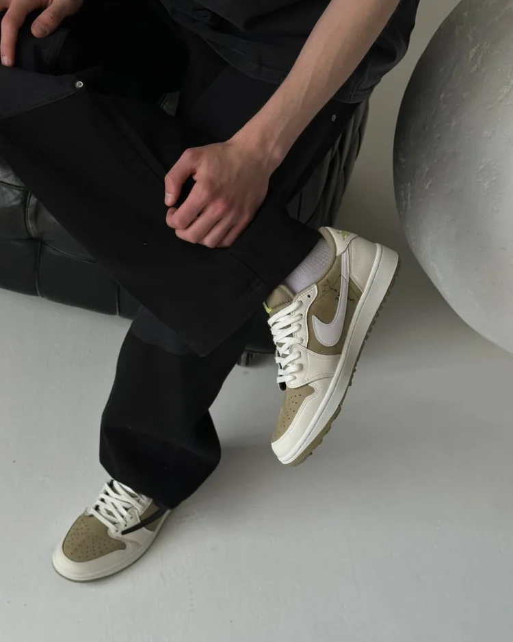 Кеды Travis Scott x Air Jordan 1 Low Golf Neutral Olive S — фото 11