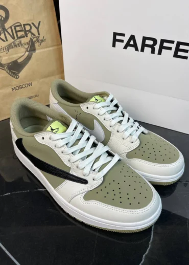 Кеды Travis Scott x Air Jordan 1 Low Golf Neutral Olive S