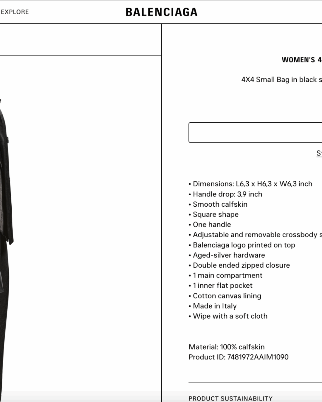 Сумка Balenciaga 4X4 SMALL — изображение 9