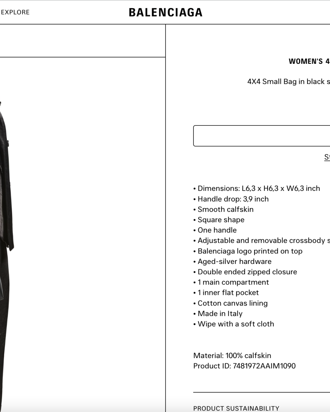Сумка Balenciaga 4X4 SMALL — изображение 9