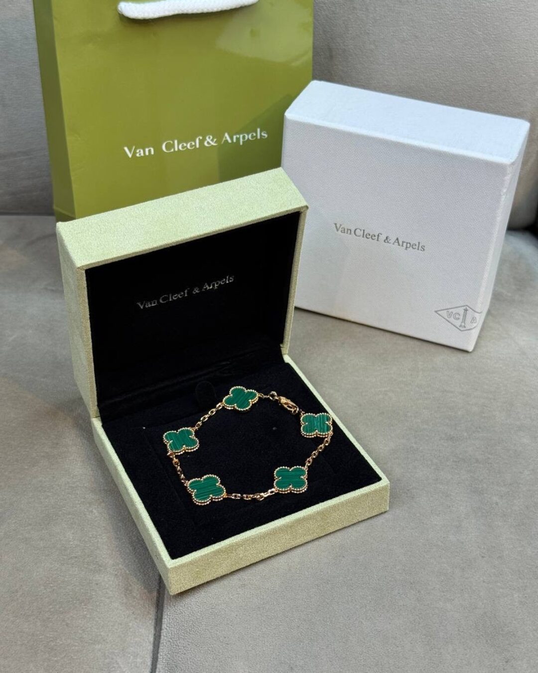 Браслет Van Cleef & Arpels Vintage Alhambra (Gold/Green) — изображение 5