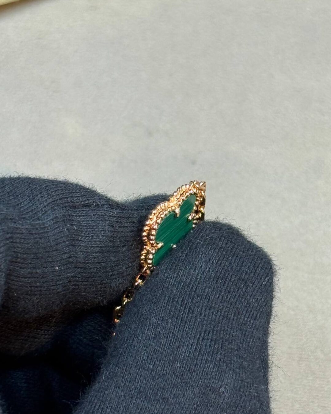 Браслет Van Cleef & Arpels Vintage Alhambra (Gold/Green) — изображение 7