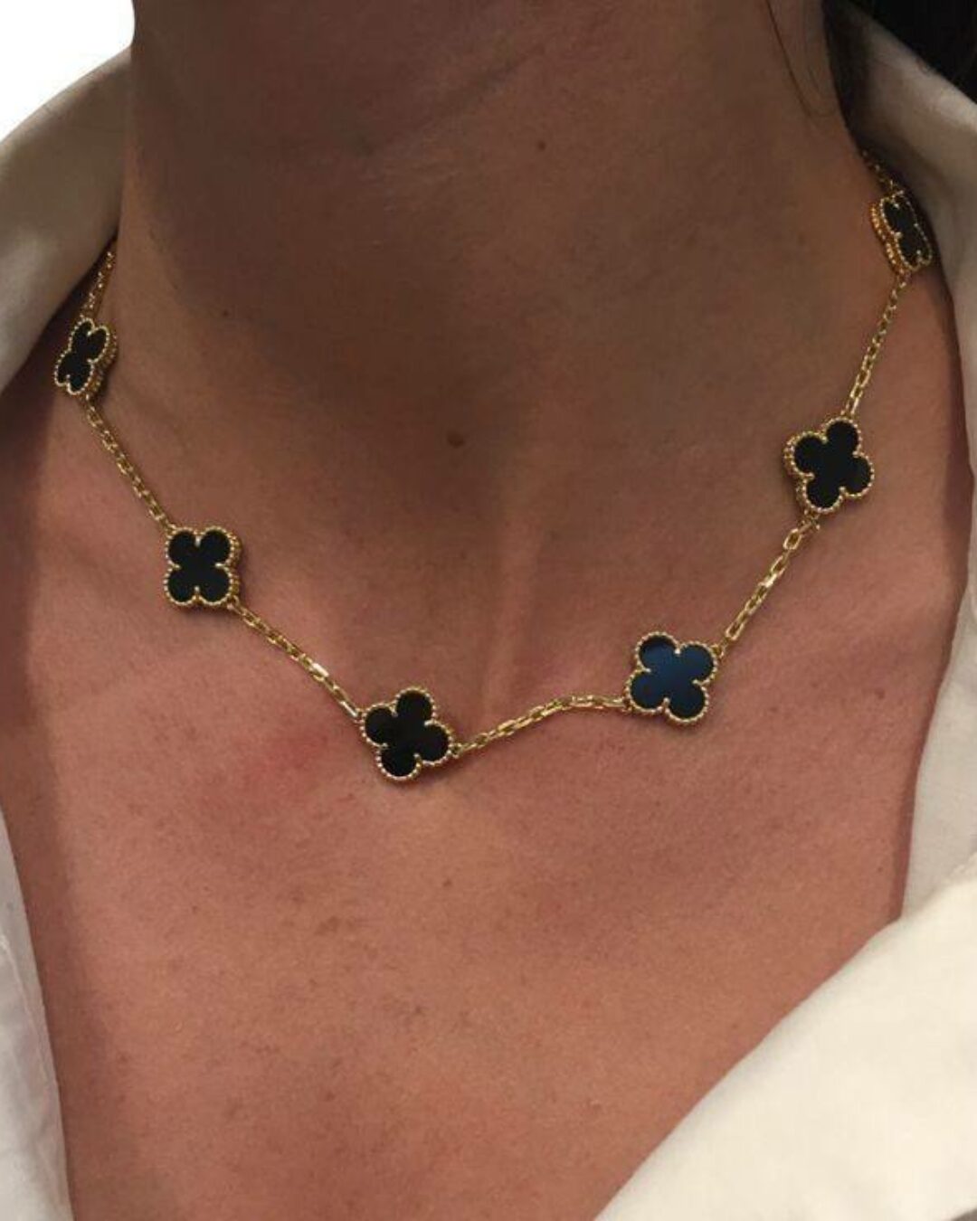 Колье Van Cleef & Arpels Vintage Alhambra(Gold/DarkBlue/Poly)
