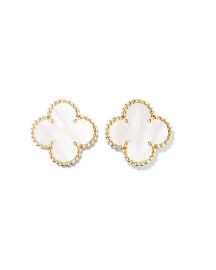 Серьги Van Cleef & Arpels Vintage Alhambra (Rose gold/White) — фото 4
