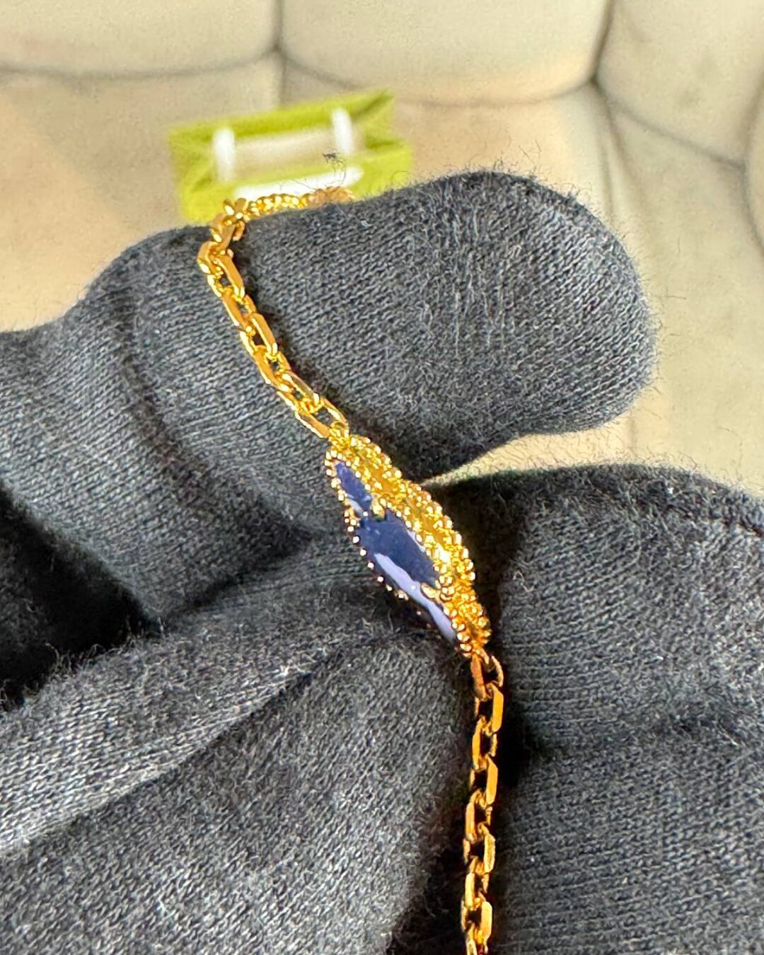 Колье Van Cleef & Arpels Vintage Alhambra(Gold/DarkBlue/Poly) — изображение 7