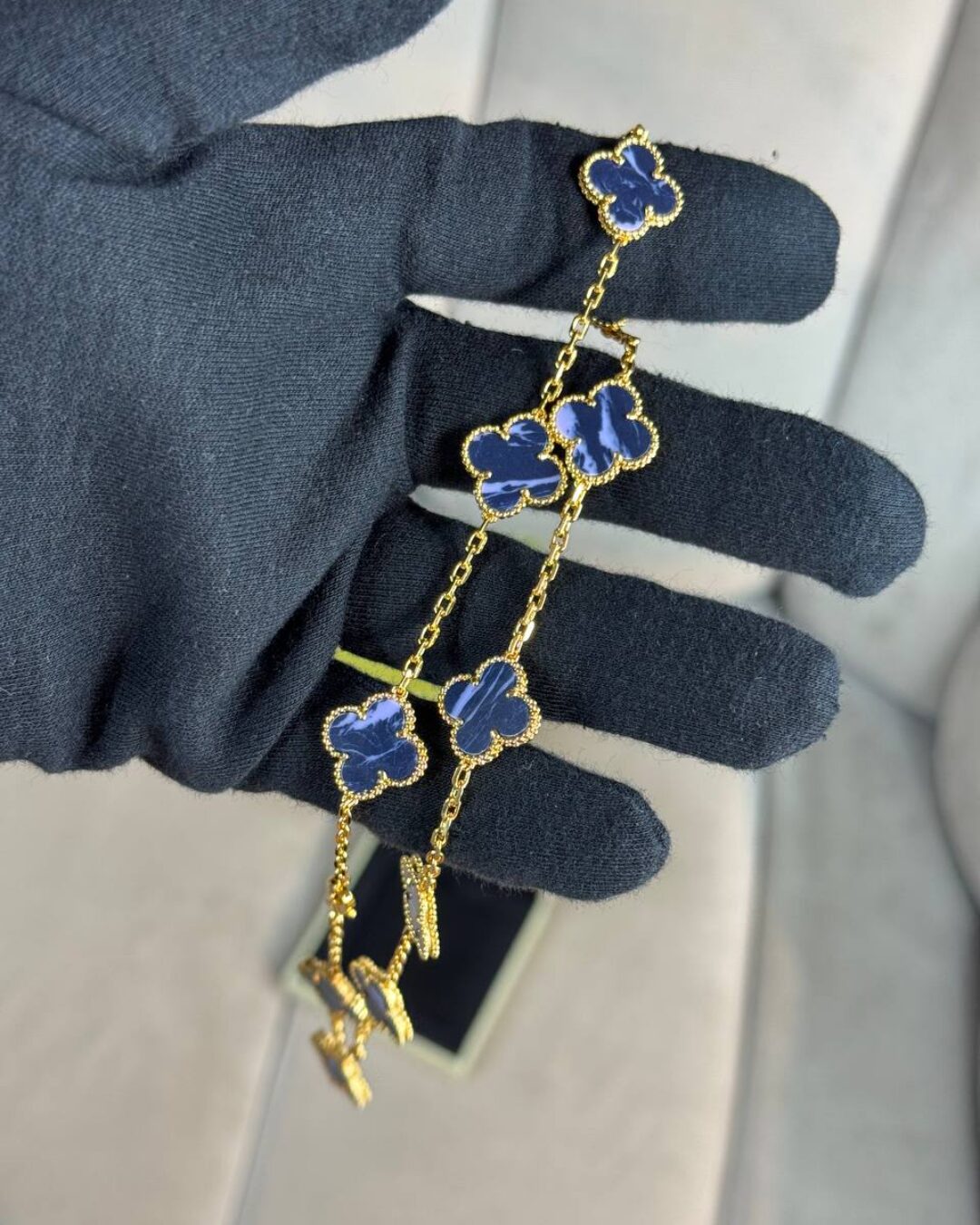 Колье Van Cleef & Arpels Vintage Alhambra(Gold/DarkBlue/Poly) — изображение 10