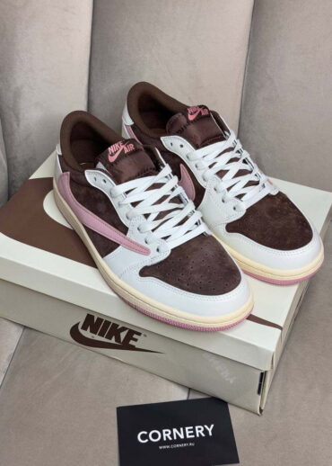 Кеды Travis Scott x Air Jordan 1 Pink Oxford