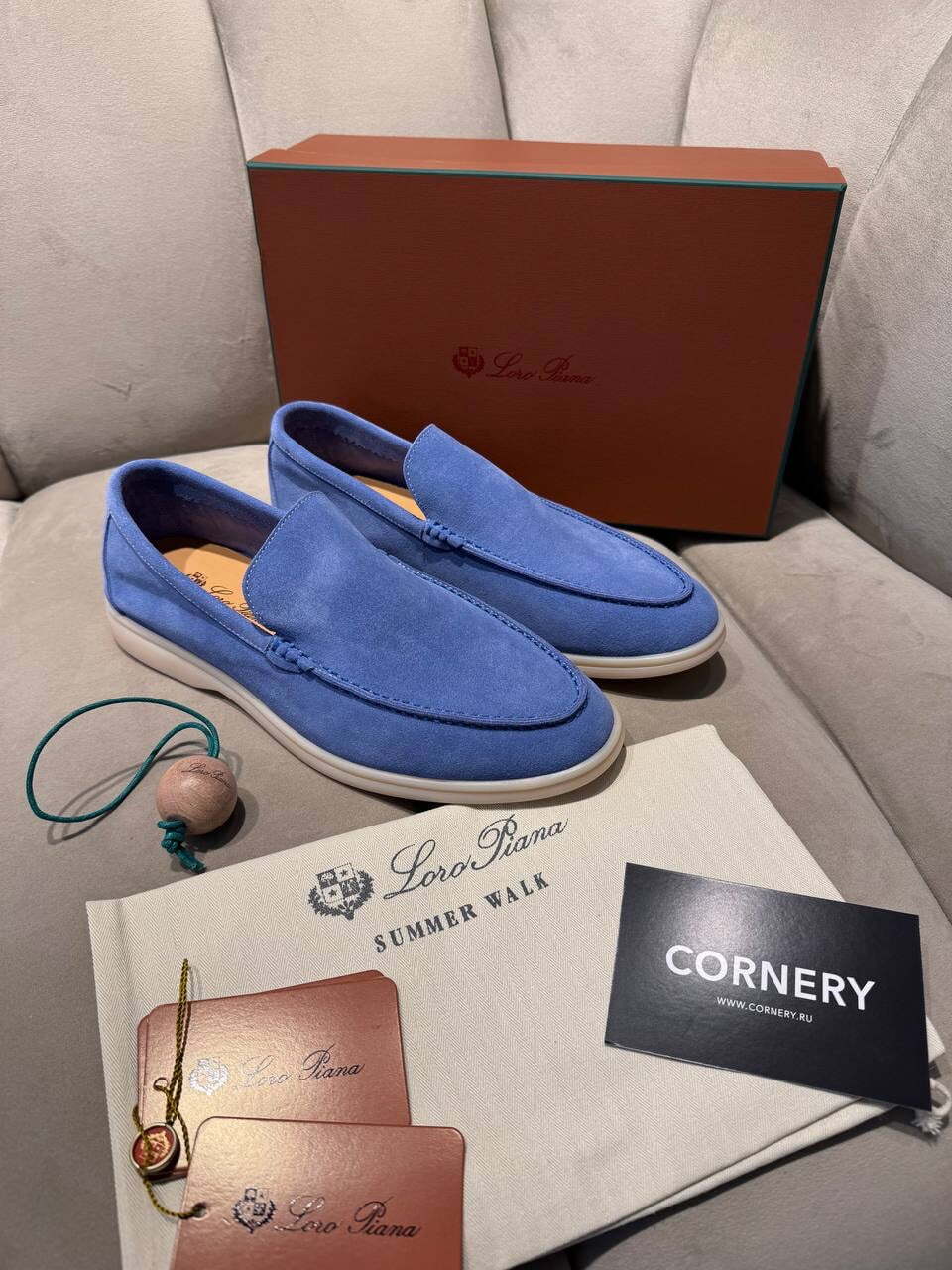 Лоферы Loro Piana Sky Blue