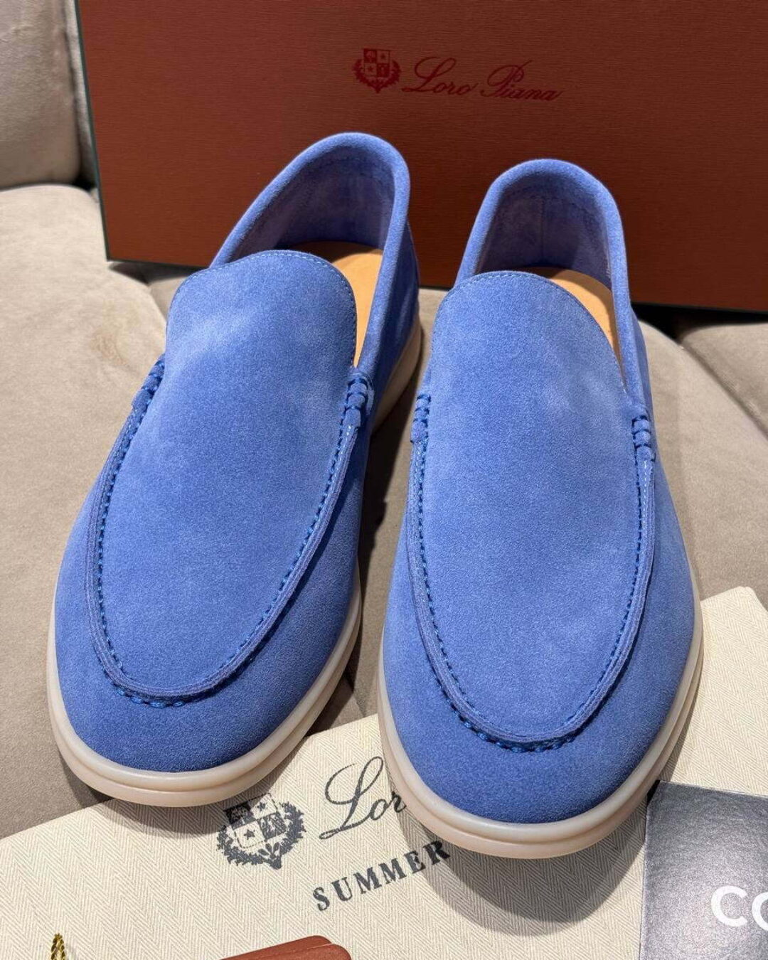 Лоферы Loro Piana Sky Blue — изображение 4