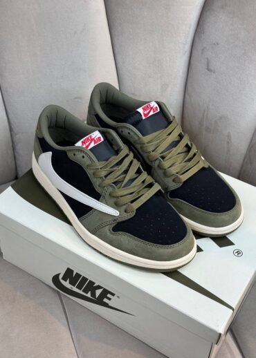 Кеды Travis Scott x Air Jordan 1 Black Olive