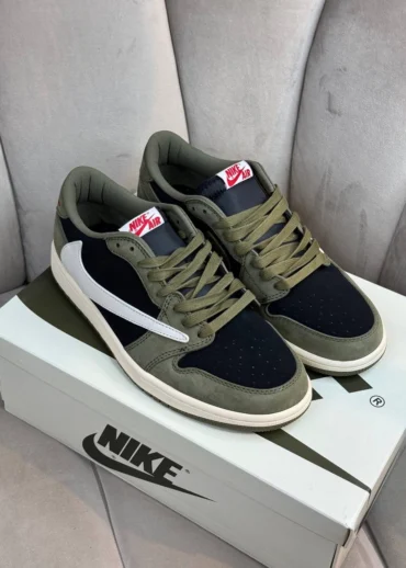 Кеды Travis Scott x Air Jordan 1 Black Olive