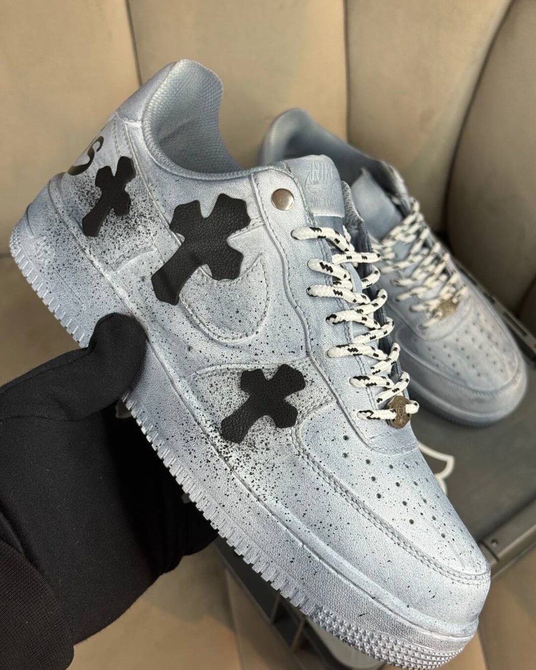 Кроссовки Nike Air Force 1 x Chrome Hearts Gray — изображение 7