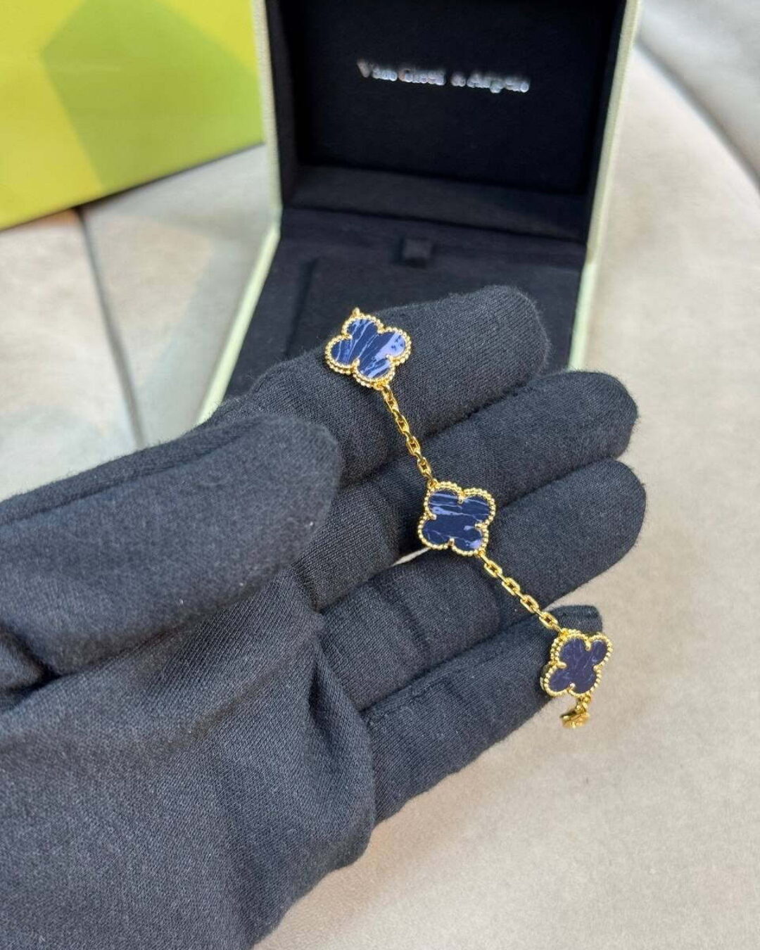Браслет Van Cleef & Arpels Vintage Alhambra Gold/Blue — изображение 6