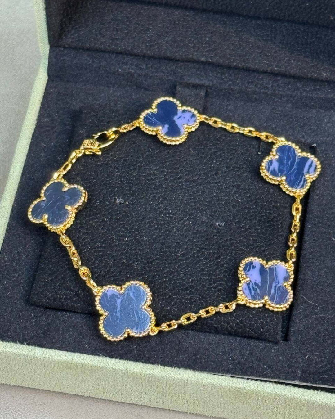 Браслет Van Cleef & Arpels Vintage Alhambra Gold/Blue — изображение 2