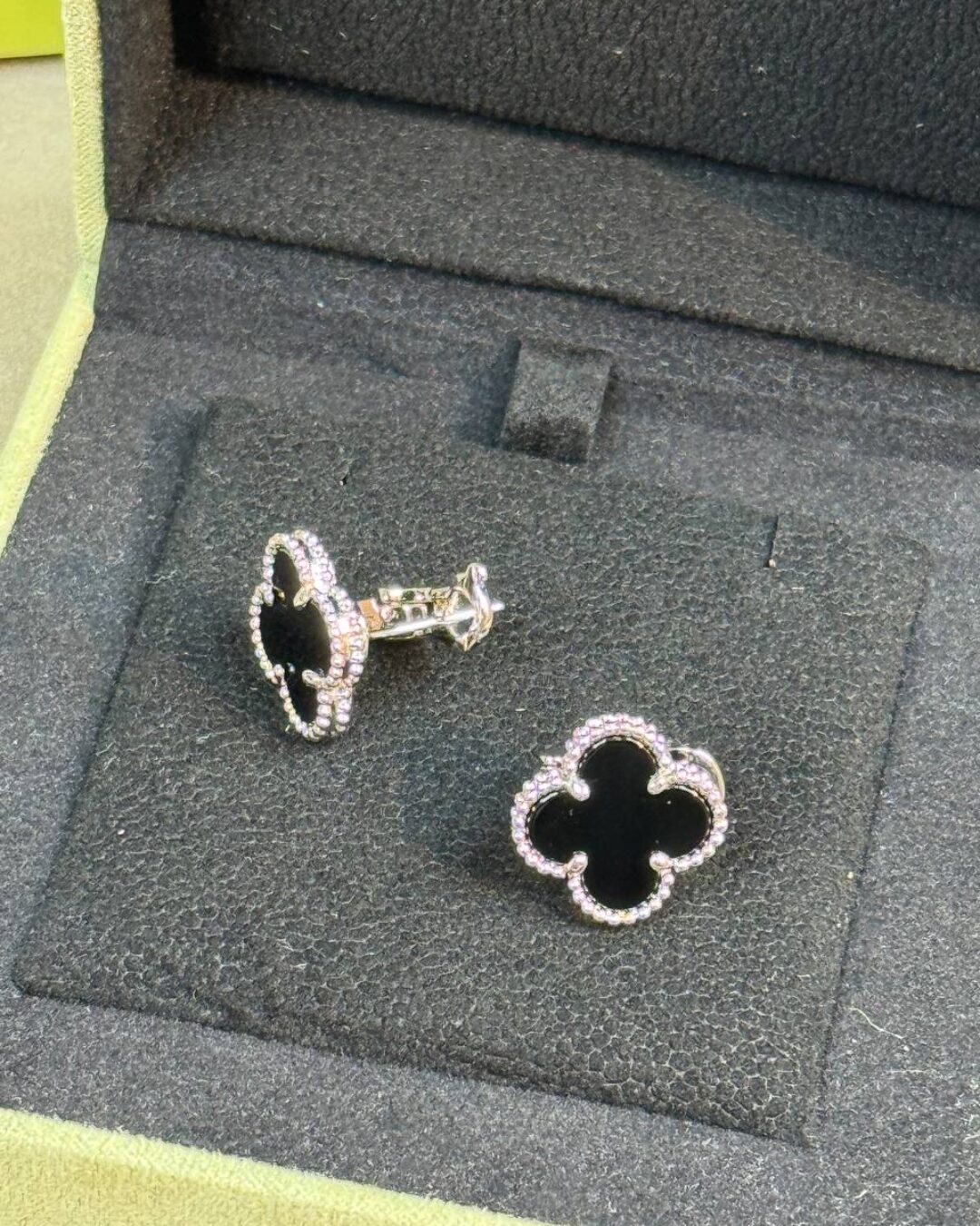 Серьги Van Cleef & Arpels Vintage Alhambra (Silver/Black) — изображение 3