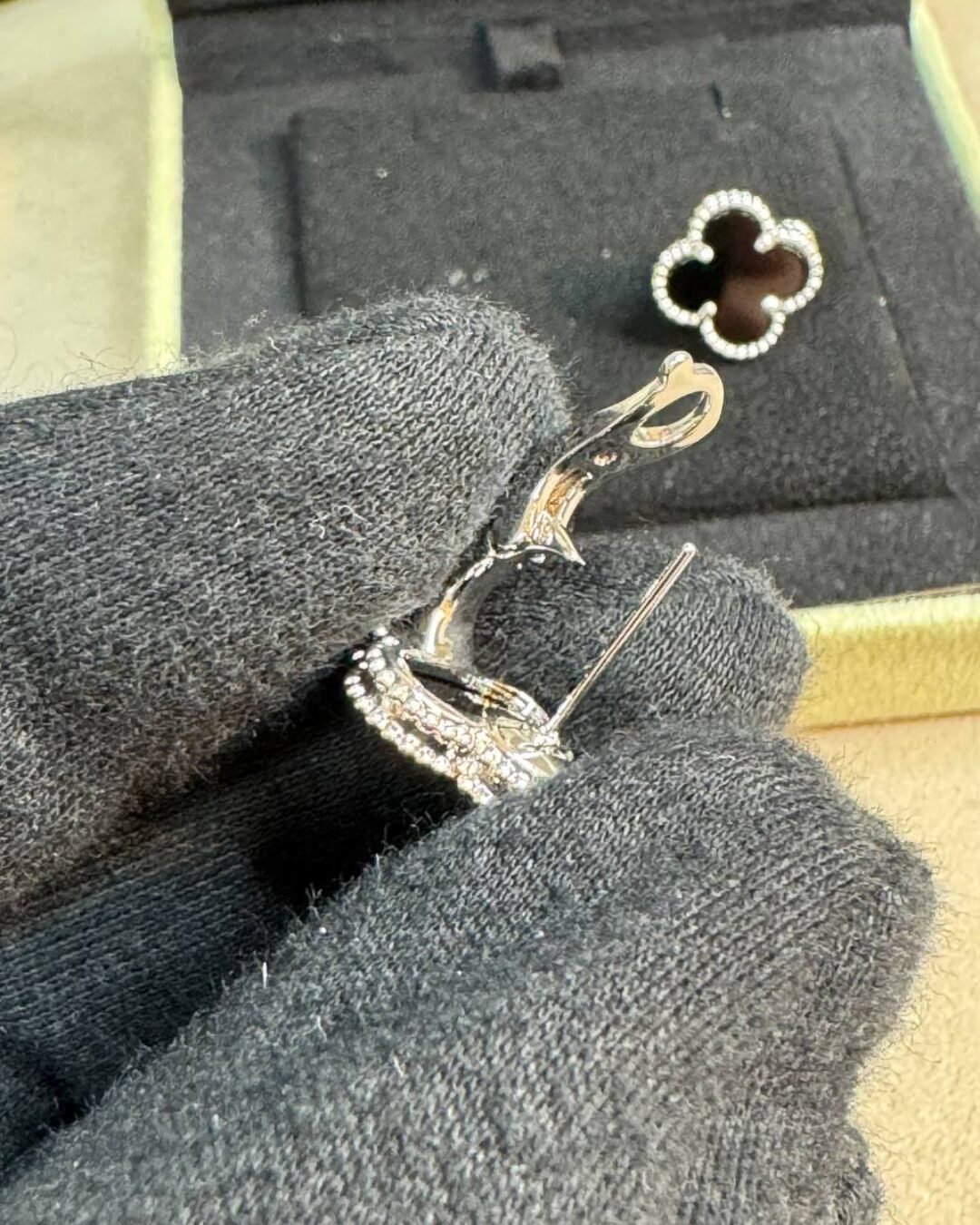 Серьги Van Cleef & Arpels Vintage Alhambra (Silver/Black) — изображение 7