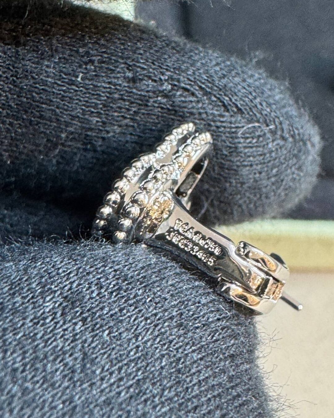 Серьги Van Cleef & Arpels Vintage Alhambra (Silver/Black) — изображение 9