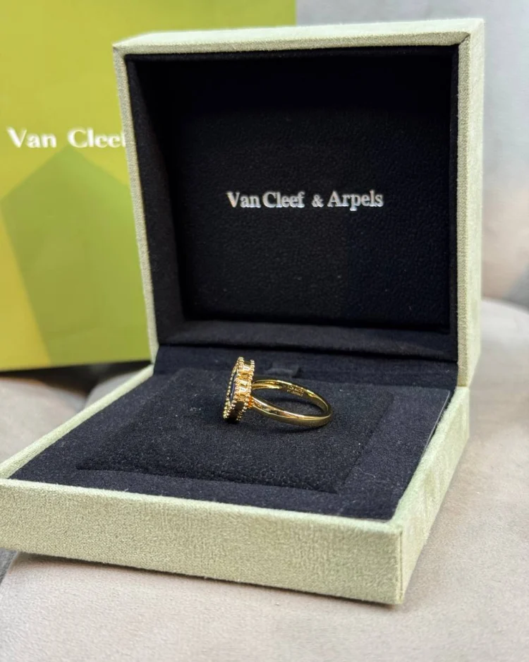 Кольцо Van Cleef & Arpels Vintage Alhambra (Gold/Blue) — фото 3