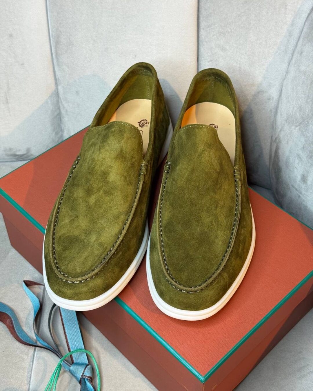 Лоферы Loro Piana Army Green — изображение 6