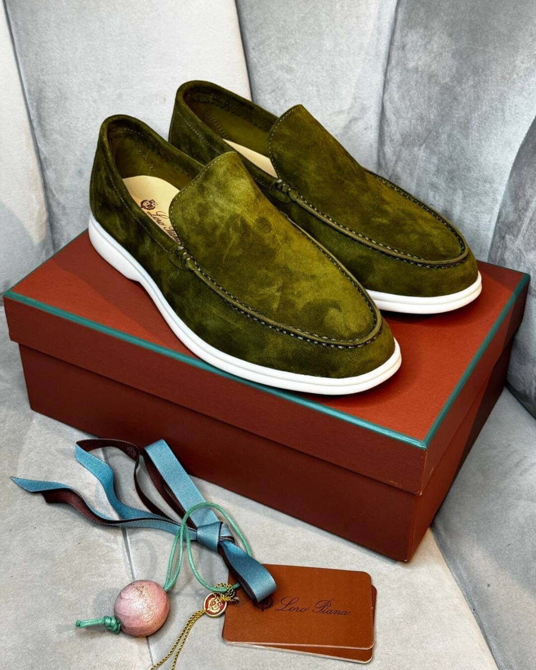 Лоферы Loro Piana Army Green — изображение 5