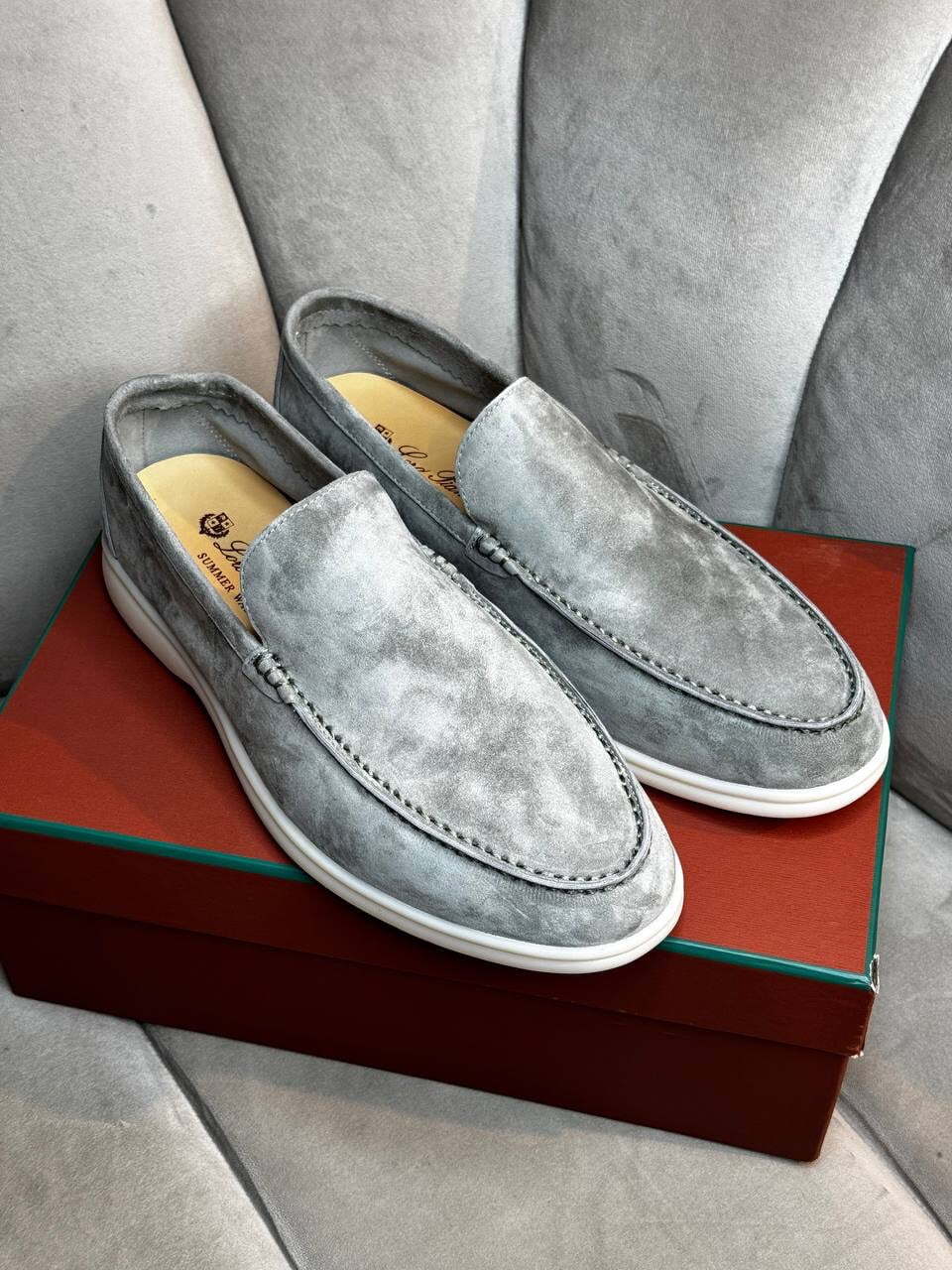 Лоферы Loro Piana Asphalt Grey