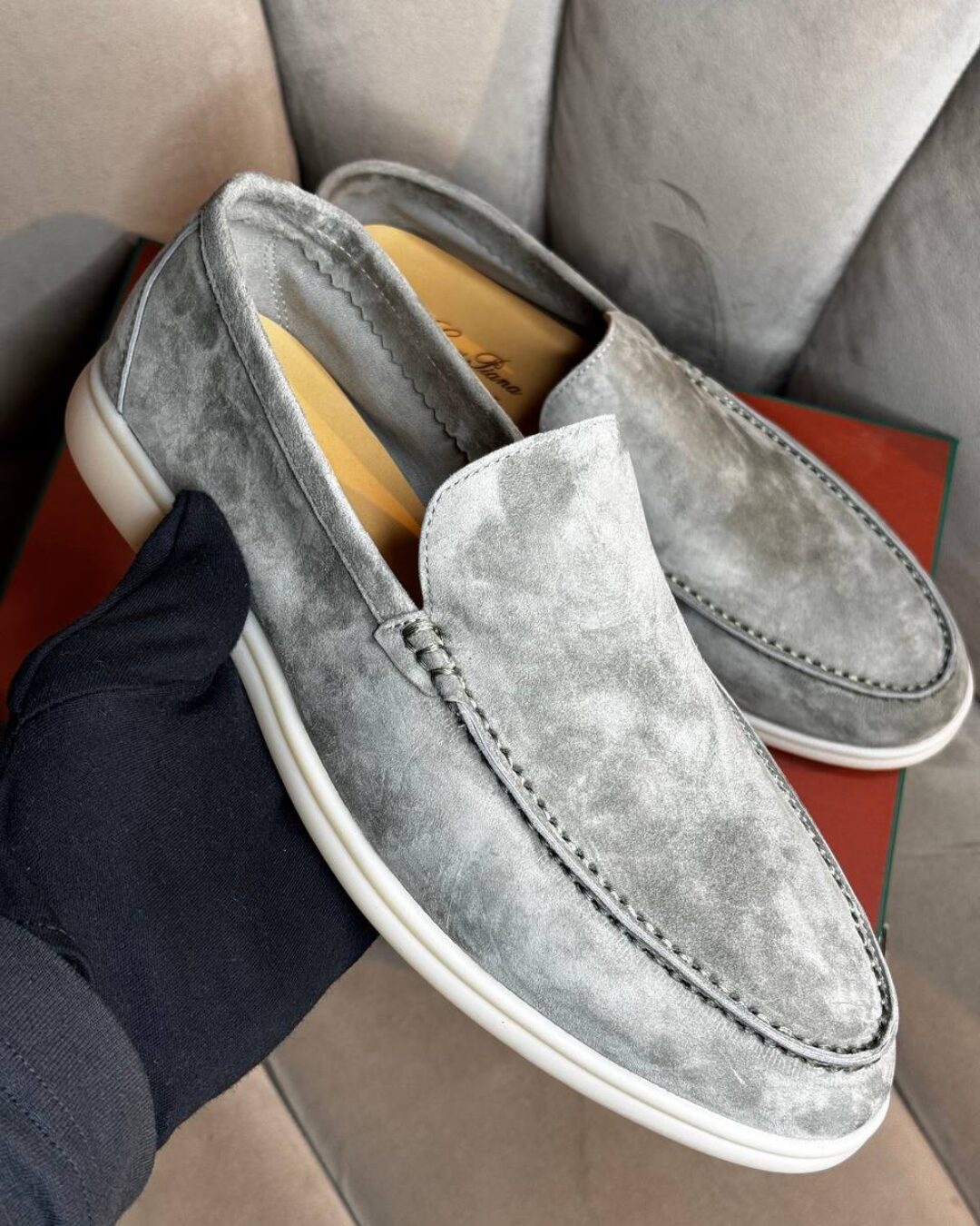 Лоферы Loro Piana Asphalt Grey — изображение 6