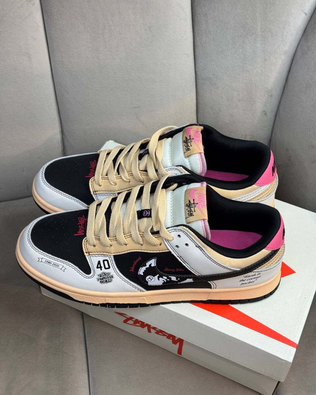 Кеды Nike Dunk Low Retro x Stussy — изображение 3