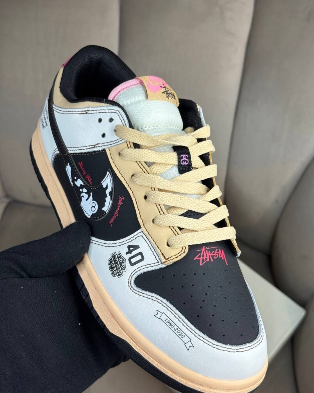 Кеды Nike Dunk Low Retro x Stussy — изображение 5