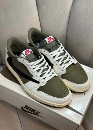 Кеды Travis Scott x Air Jordan 1 Retro Low OG SP Medium Olive