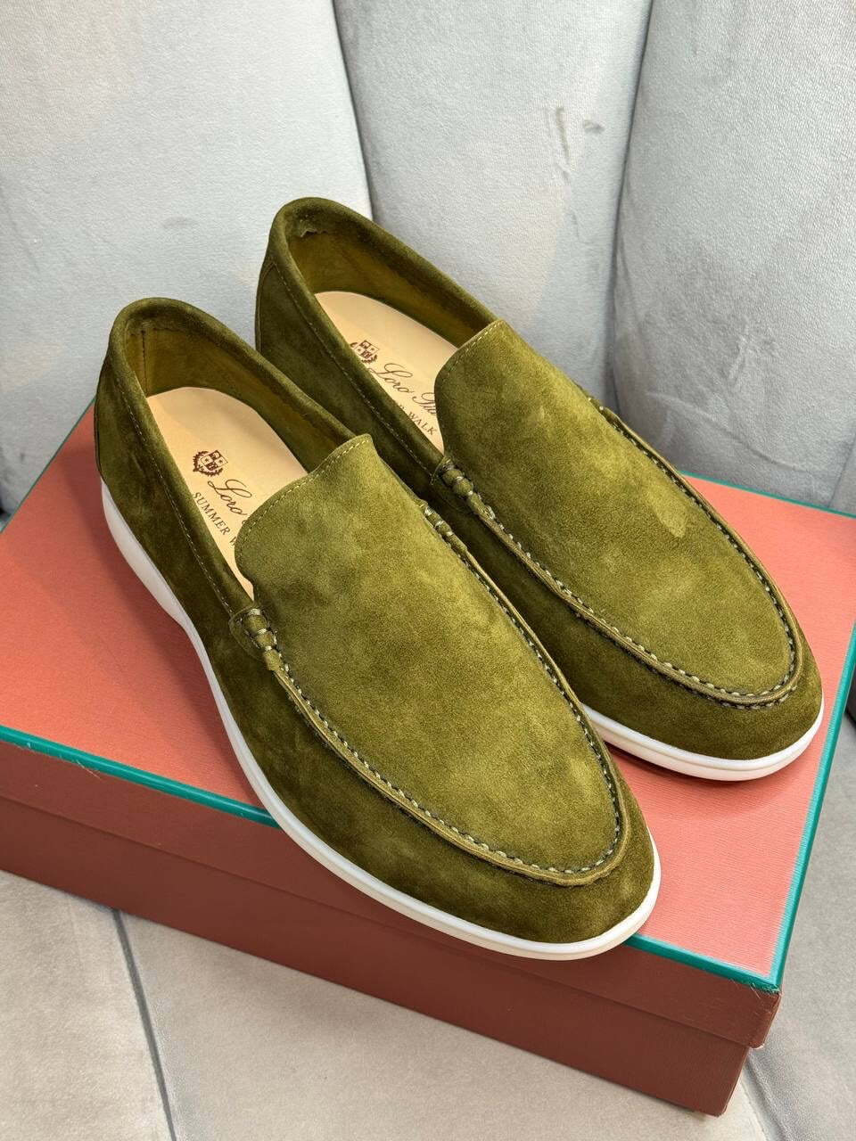 Лоферы Loro Piana Bright Chartreuse