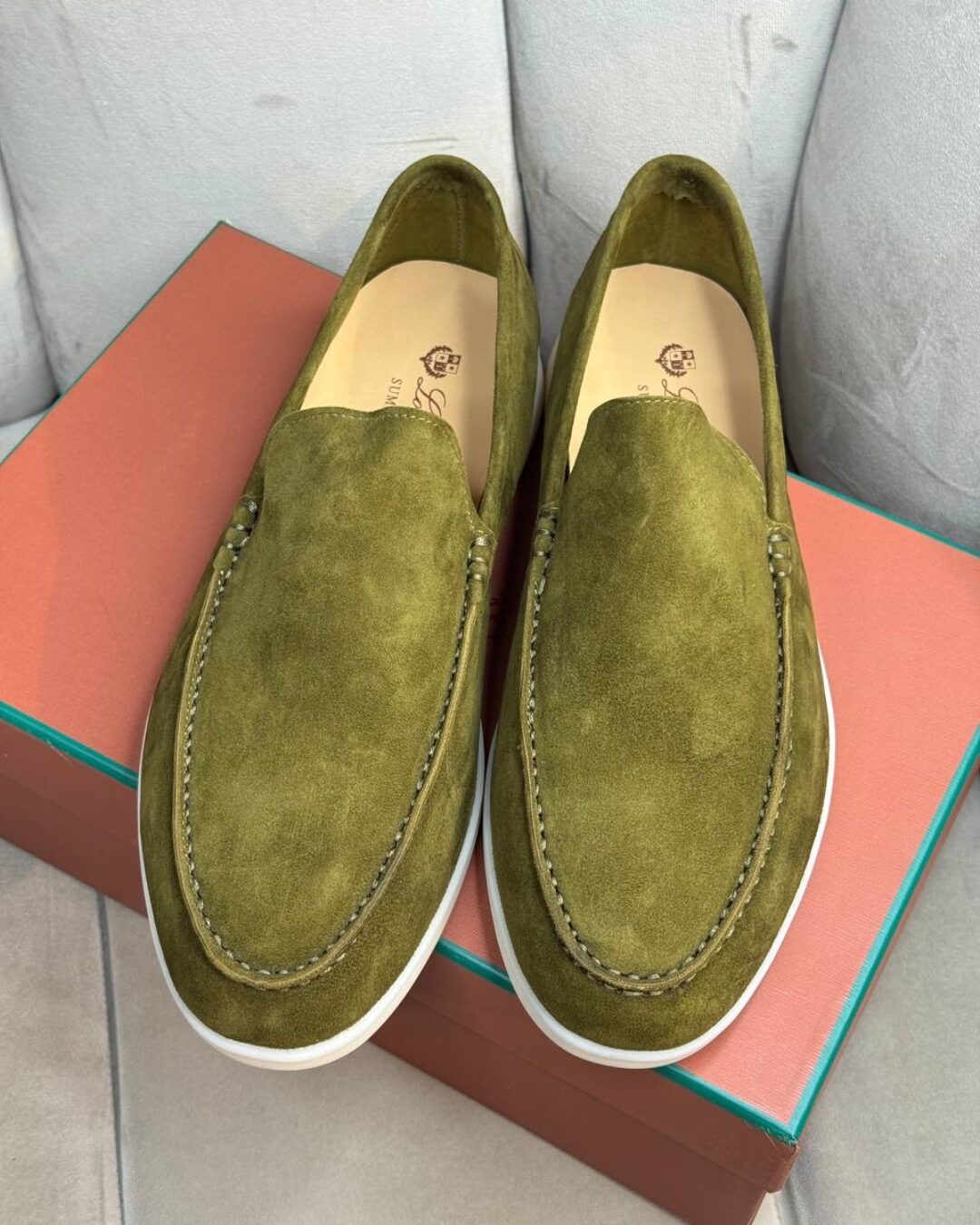 Лоферы Loro Piana Bright Chartreuse — изображение 5