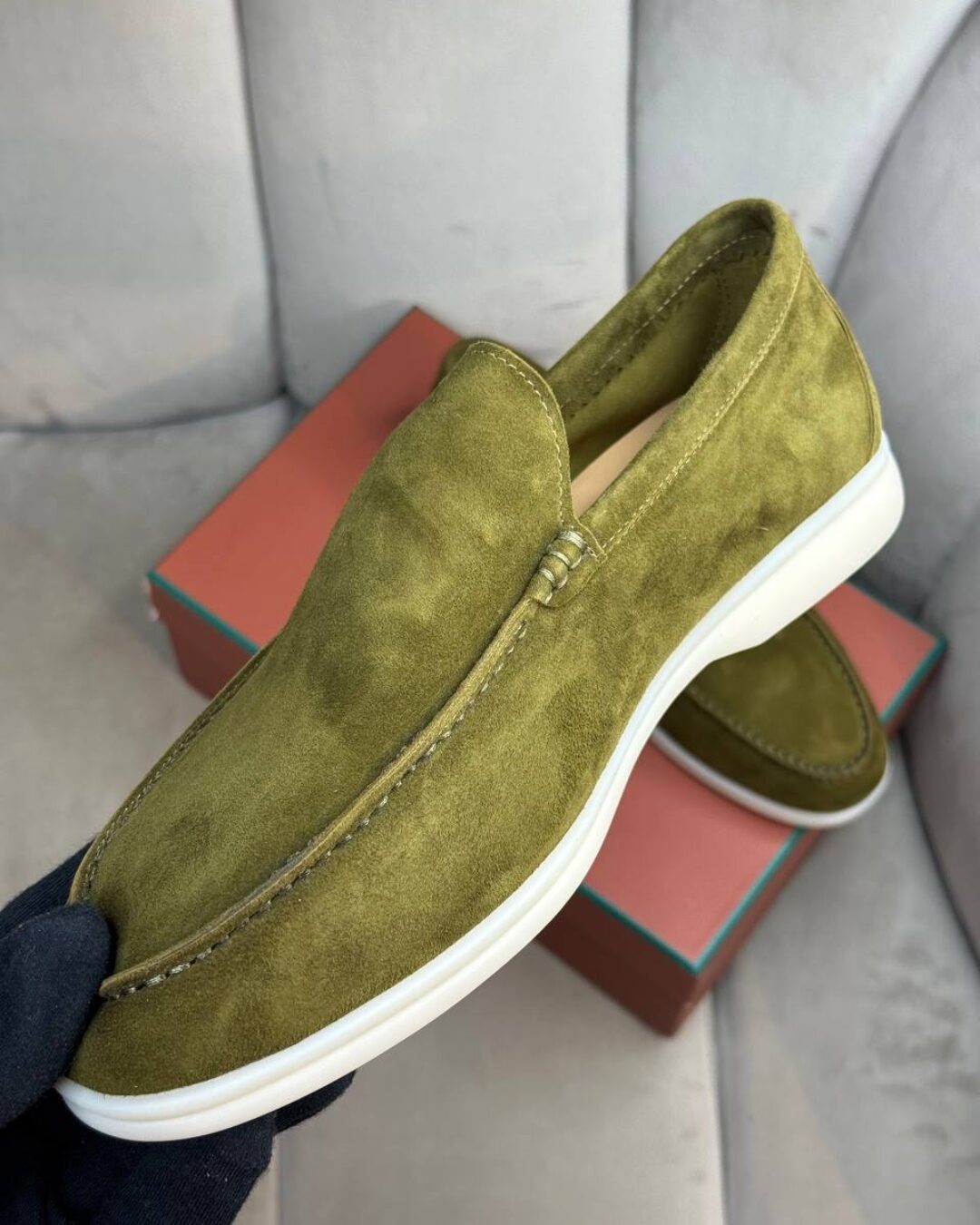 Лоферы Loro Piana Bright Chartreuse — изображение 9