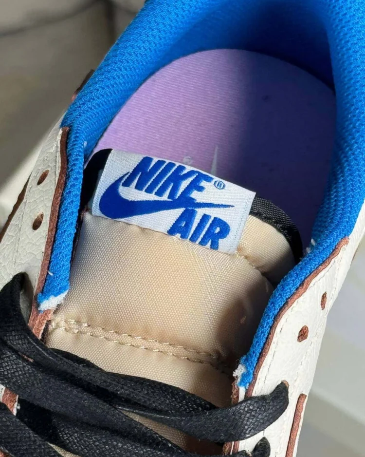 Кеды Fragment Design x Travis Scott x Air Jordan 1 Retro Low S Military Blue — фото 6